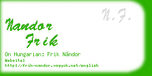 nandor frik business card